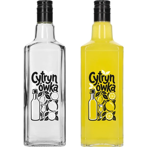 Бутилка Tynktura 500 ml с принт „Cytrynówka“ и винтова капачка - 3