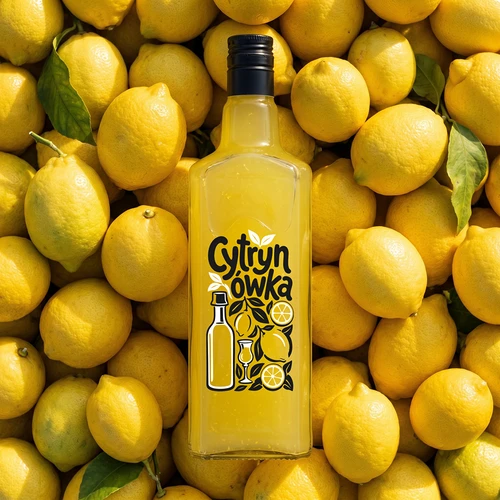 Бутилка Tynktura 500 ml с принт „Cytrynówka“ и винтова капачка - 6