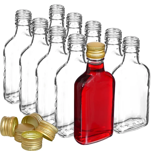 Бутилка за настойки тип манерка с винтова капачка, 200 мл, 10 бр - 2