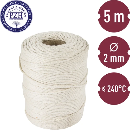 Бял памучен конец за месо (240°C) 55 м - 3