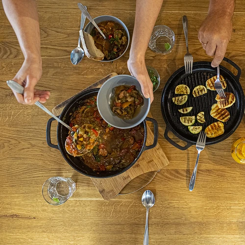 Чугунена тенджера с тиган, 5 л + 1 л - 17