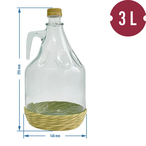 Дамаджана Dama 3 л в оплетка, с винтова капачка - 2