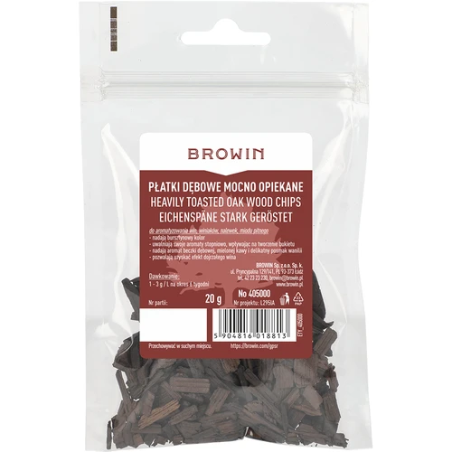 Дъбов чипс, силно тостиран, 20 g - 2