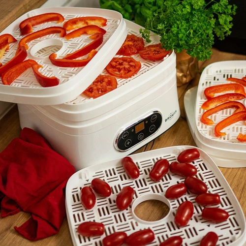 Дехидратор за гъби, плодове, зеленчуци и билки с регулиране на температурата, 240 W, бял - 21