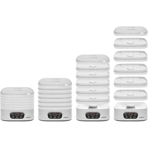 Дехидратор за гъби, плодове, зеленчуци и билки с регулиране на температурата, 240 W, бял - 11