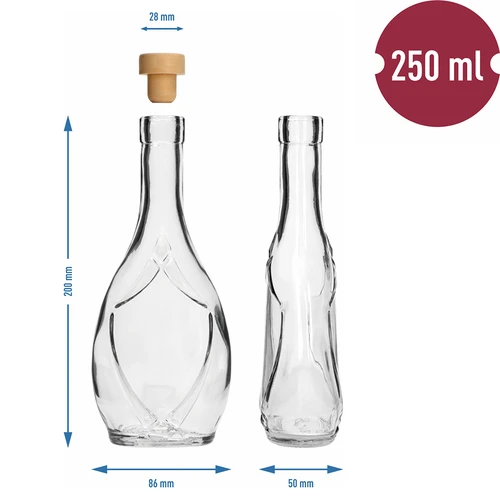Декоративна бутилка ICONA 250 мл, с коркова тапа тип гъбка, 1 бр. - 5