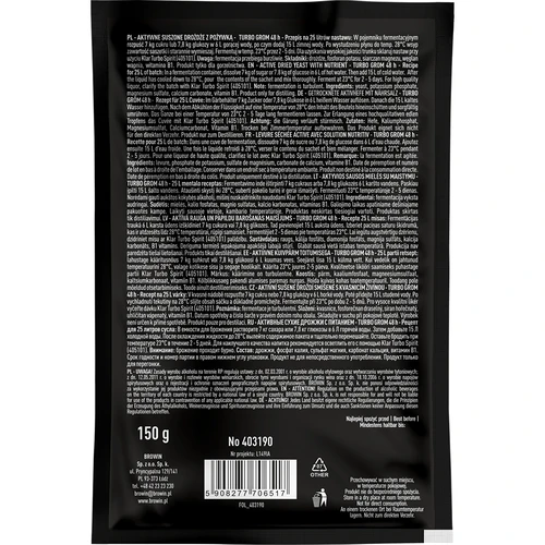 Дестилационни дрожди Turbo Grom 48 ч - 2