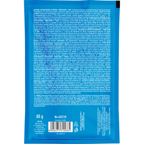 Дестилационни дрожди Turbo Grom 5-7 дни - 2