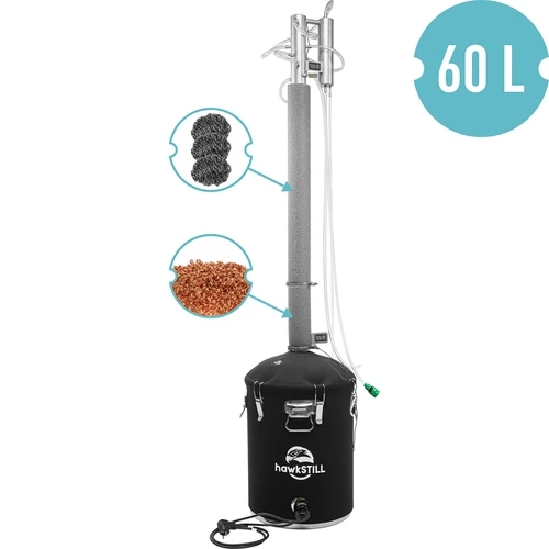 Дестилатор HawkStill „Студени пръсти“ 60 L - бластирана със стъклени перли колона фи 60,3 mm и топлоизолация на резервоара - 2