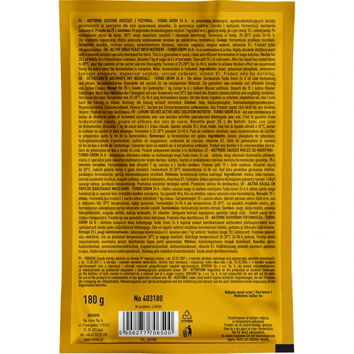 Дестилерски дрожди Turbo Grom 24h - 2