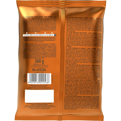 Дрожди Turbo X-Harmony 18%, 100 л, 360 г - 2