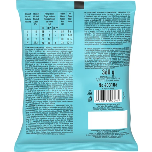 Дрожди Turbo X-Pure 21,3%, 100 L - 2