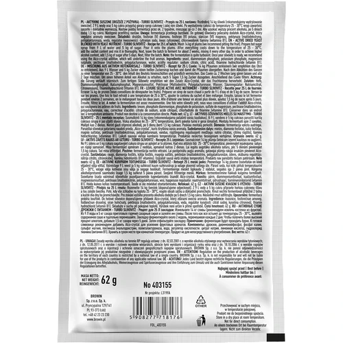 Дрожди за дестилация Turbo Slivovitz - 2