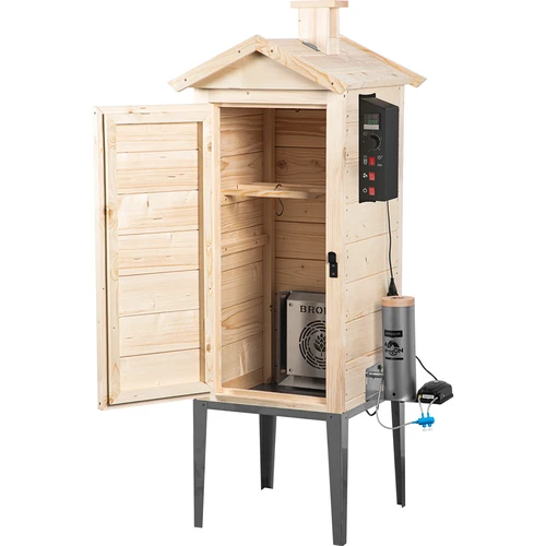 Дървена градинска пушилня 200 L – dragON Wood 100E с електрически нагревателен модул и контролер - 2
