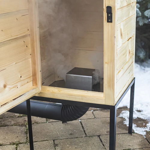 Дървена пушилня 100 см, с огнище - 9