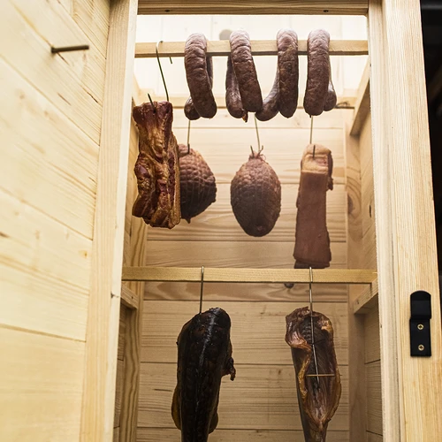 Дървена пушилня 100 см, с огнище - 12