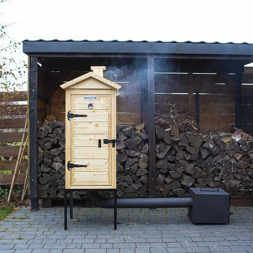 Дървена пушилня 100 см, с огнище - 4