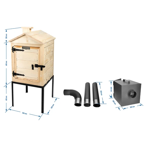 Дървена пушилня 60 см, с огнище - 6