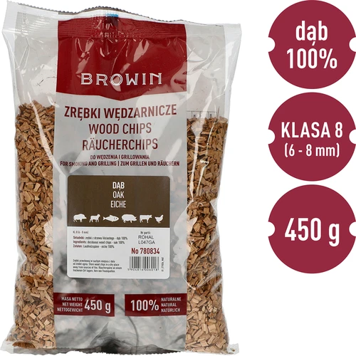 Дървесен чипс за опушване/грил, дъб, 450 г, кл. 8 - 3