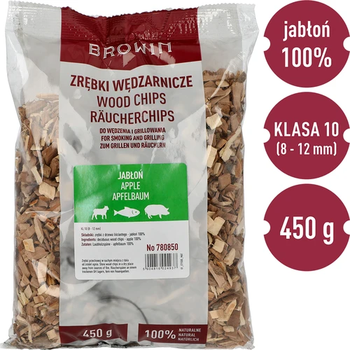 Дървесен чипс за опушване/грил, ябълка, 450 г, кл. 10 - 3