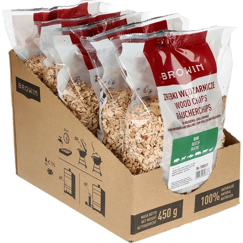 Дървесен чипс за опушване/гриловане, бук, 450 г, кл. 2 - 2