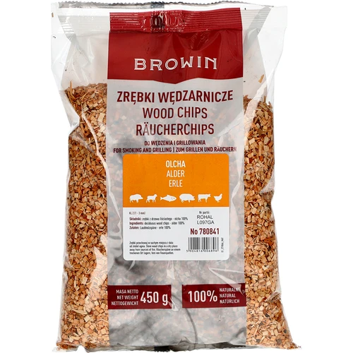 Дървесен чипс за опушване/гриловане, елша, 450 г, кл. 2