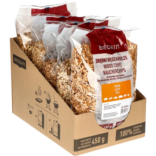 Дървесен чипс за опушване/гриловане, елша, 450 г, кл. 8 - 2