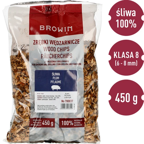 Дървесен чипс за опушване/гриловане, слива, 450 г, кл. 8 - 3