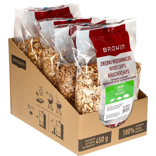 Дървесен чипс за опушване/гриловане, ябълка, 450 g, клас 8 - 2