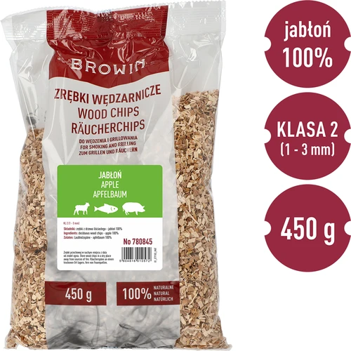 Дървесни стърготини за опушване/гриловане, ЯБЪЛКА – 450 г, кл. 2 - 2