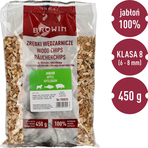 Дървесни стърготини за опушване/гриловане, ябълка, 450 г, кл. 8 - 3