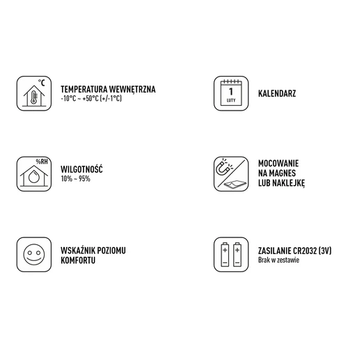 Електронен стаен термометър, бял - 8