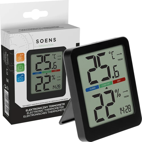 Електронен стаен термометър, черен - 8