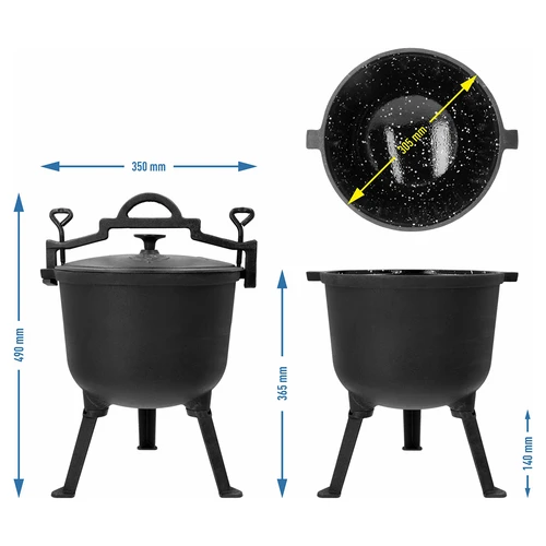 Емайлиран чугунен казан, 10 л - 5