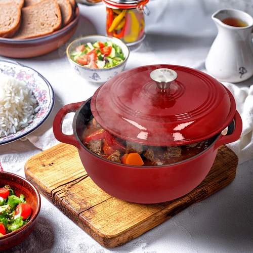 Емайлирана чугунена тенджера - бордо, 5,8 л - 7