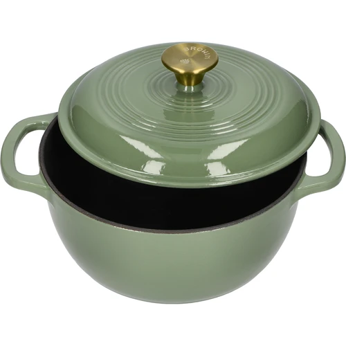 Емайлирана чугунена тенджера - цвят салвия, 4 L - 2