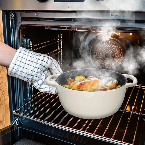 Емайлирана чугунена тенджера - екрю, 4 L - 8