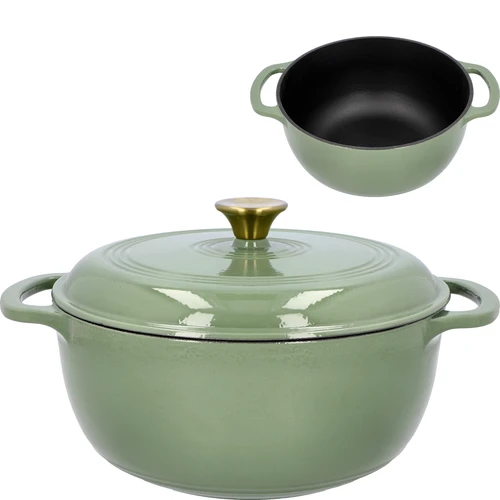 Емайлирана чугунена тенджера – салвия, 5,8 л