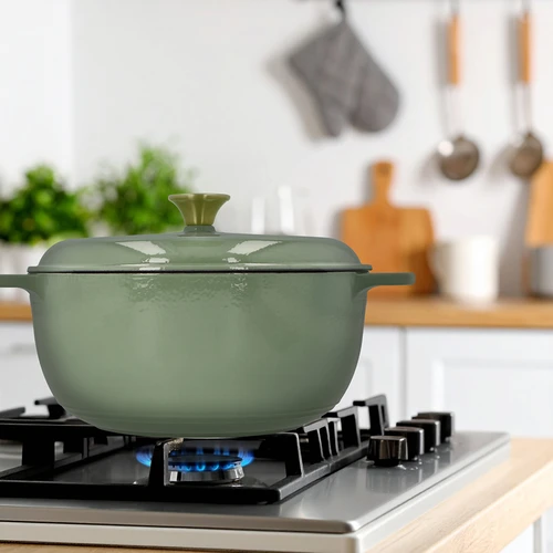 Емайлирана чугунена тенджера – салвия, 5,8 л - 9