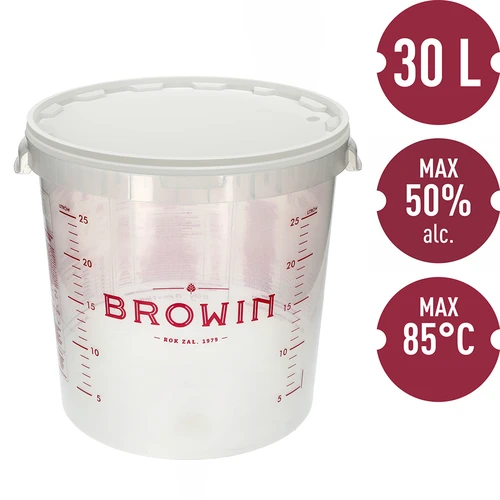 Ферментационен съд 30 L с печат и 3 водни клапи - 10