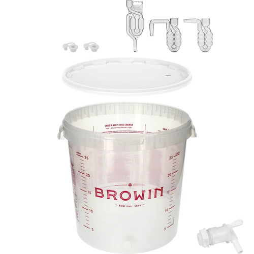 Ферментационен съд 30L с печат, кранче и 3 водни затвора - 7