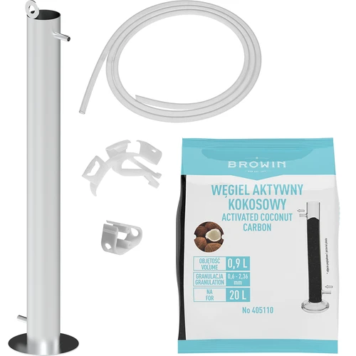 Филтрационна колона от неръждаема стомана, окачвана, в комплекта аксесоари и активен въглен