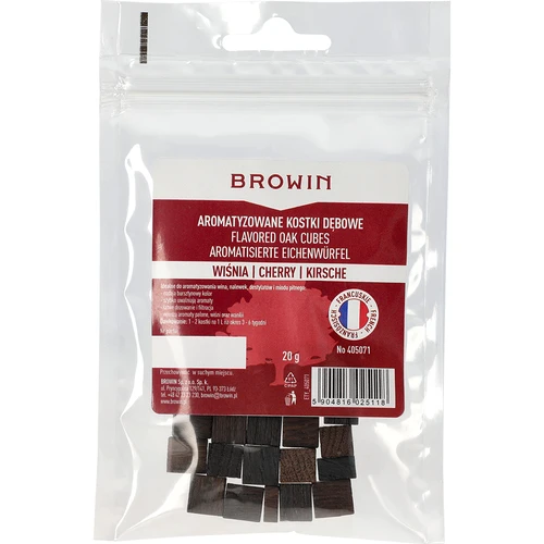 Френски дъбови кубчета, силно препечени, ароматизирани - Череша, 20g - 2