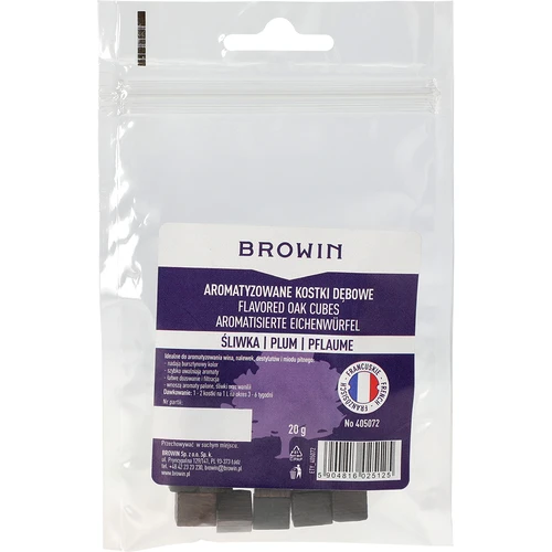Френски дъбови кубчета, силно препечени, ароматизирани - слива, 20g - 2