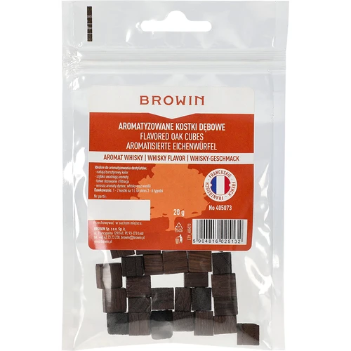 Френски дъбови кубчета, силно препечени, ароматизирани - Уиски, 20g - 2