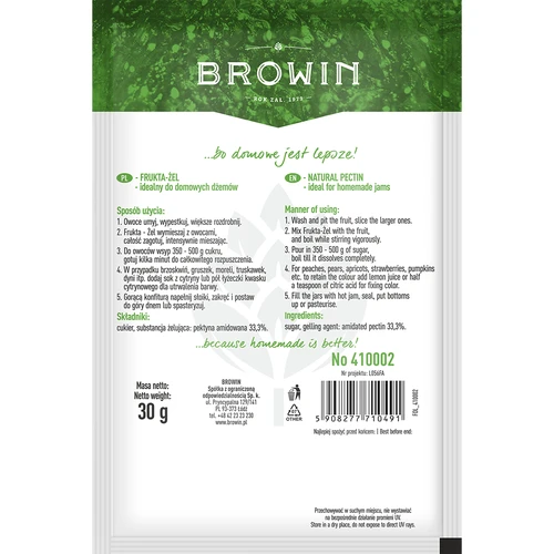 Frukta-Żel - пектин за сладка и конфитюри, 30 g - 2