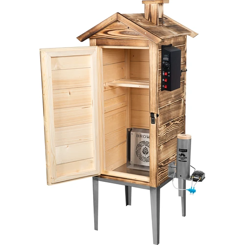 Градинска пушилня 200 L dragON Wood 100E – на дърва, с електрически нагревателен модул и контролер - 3