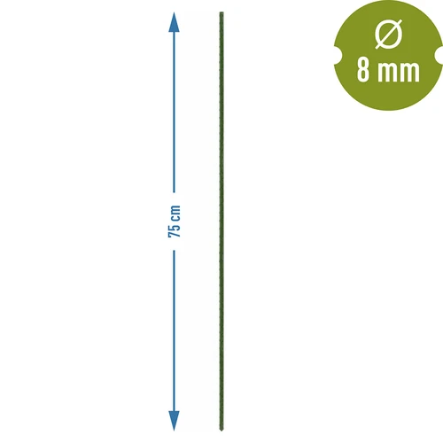 Градински колчета Bioogród – стоманени с покритие, 0,75 м, Ø 8 мм, 10 бр. - 3
