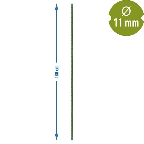 Градински колчета Bioogród – стоманени с покритие, 1,8 м, ф 11 мм, 10 бр. - 3