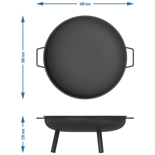 Градинско огнище Ø58 cm, кръгло, купа - 9